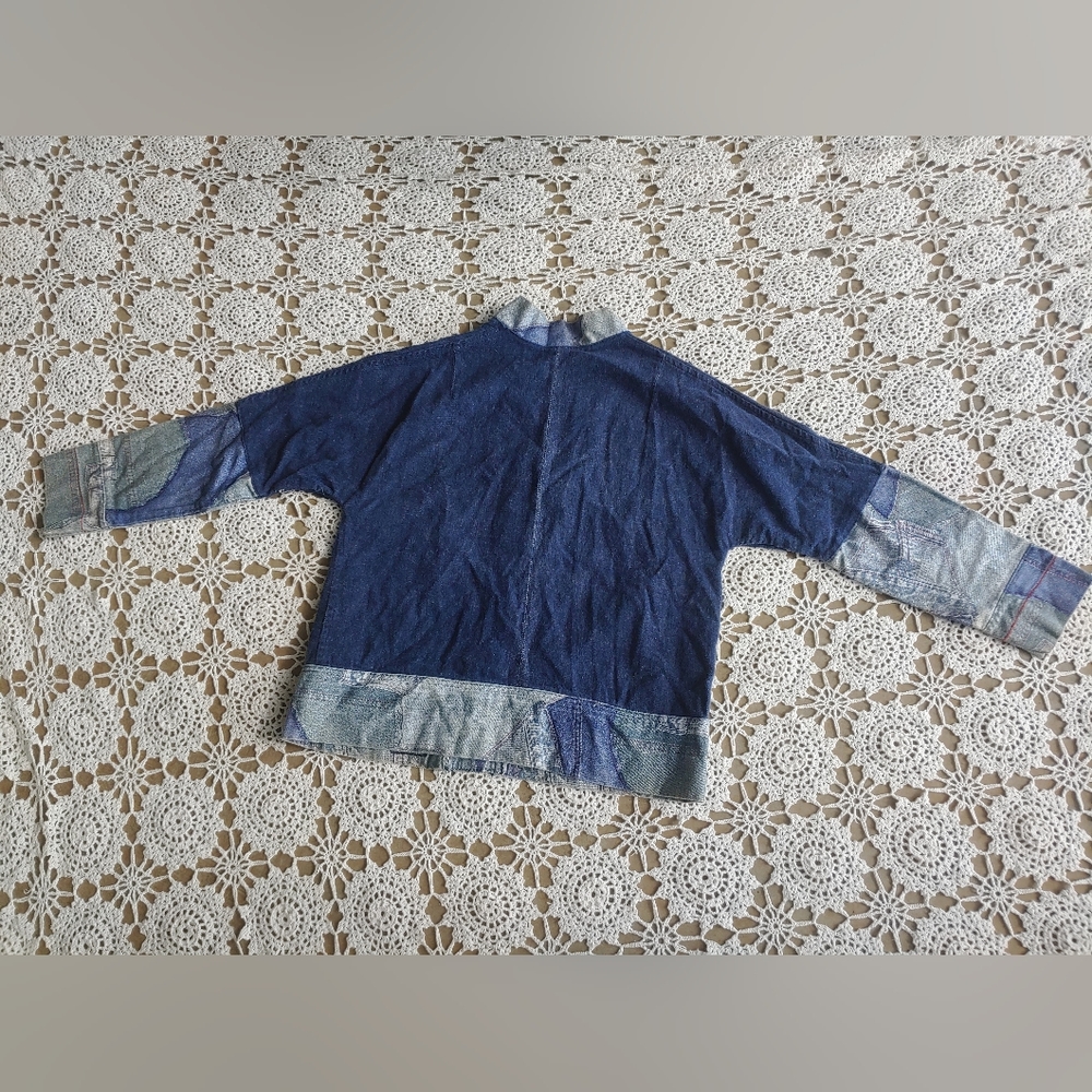 RARE Vintage Handmade Denim Style Cardigan - Picture 6 of 7